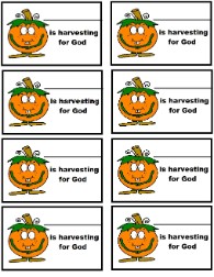 Pumpkin Harvesting for God Name Tags